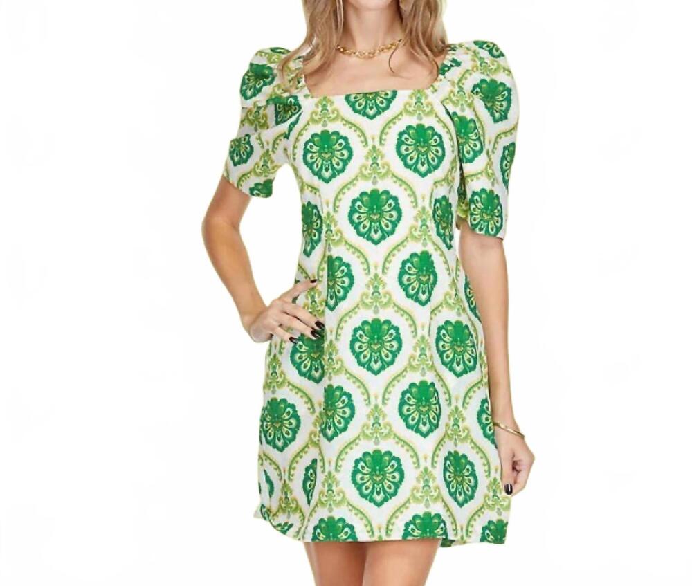 NEW JOY JOY motif fitted dress in green